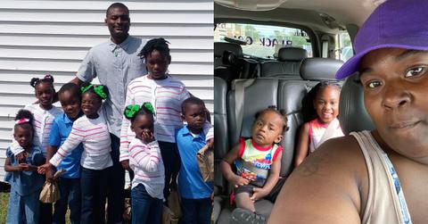 Shamar Elkins and Christina Snow with their children