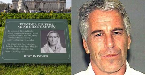 Plaque in memory of Virginia Giuffre.