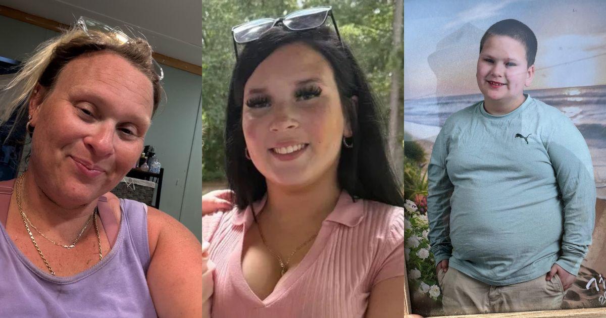 Portraits of Lisa Gail Fields, Keziah Luker, and Thomas Cordelle Jr., the three family members killed in a triple homicide in Wilmer, Alabama.