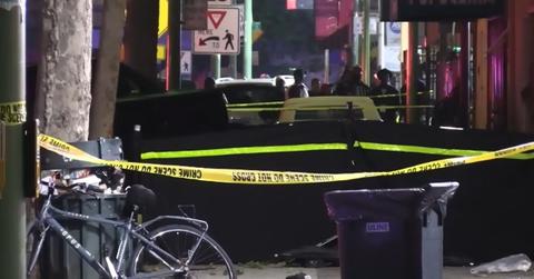 Crime scene at International Boulevard in Oakland.