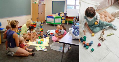 Representational Images of a nursery and a toddler.