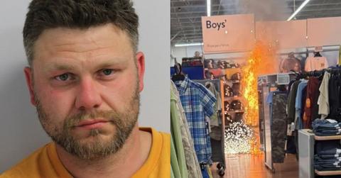A masked man inside a Walmart store in Maryland starts a fire in order to carry out a jewelry heist