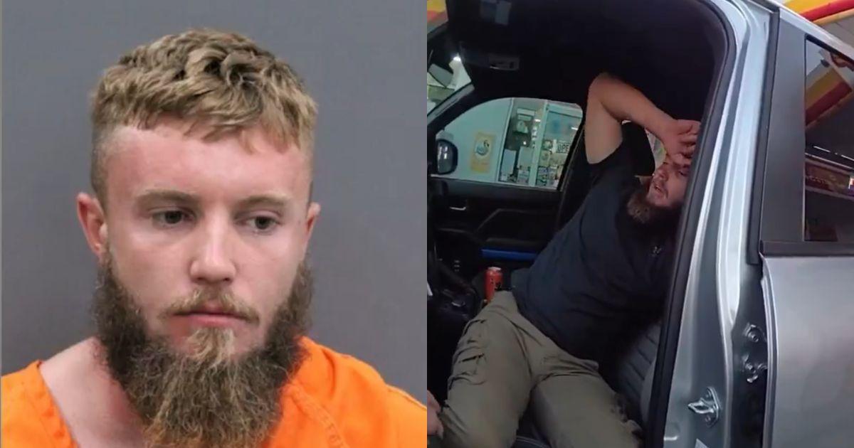 Patrick Voegtly had parked his pickup truck next to a gas pump.