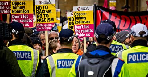 Violent chants erupt at London rally for anti-Islam activist