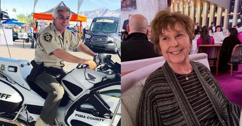 Sheriff Chris Nanos arrives at a gym during ongoing investigation into missing woman case.