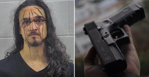 kentucky man covered in blood fire escape threatened to kill tenants