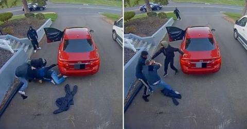 thieves steal car connecticut homeowner fights them