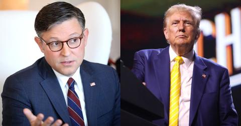 Mike Johnson and Donald Trump.