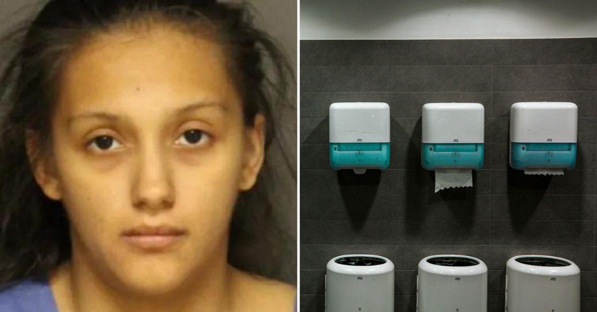 newborn baby trash can california gas station mother arrested