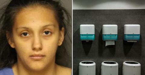 newborn baby trash can california gas station mother arrested