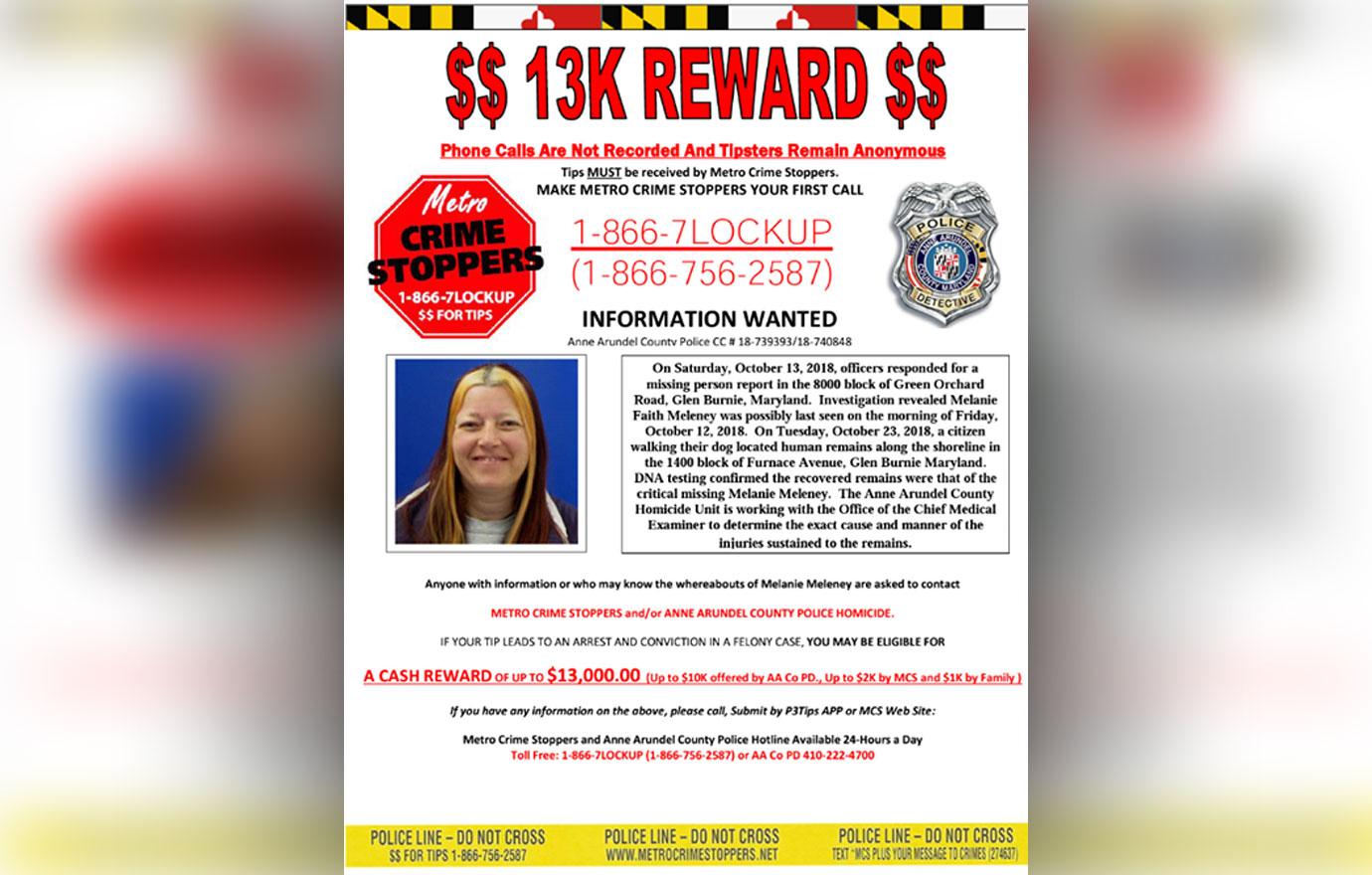 melanie meleney missing maryland murder case