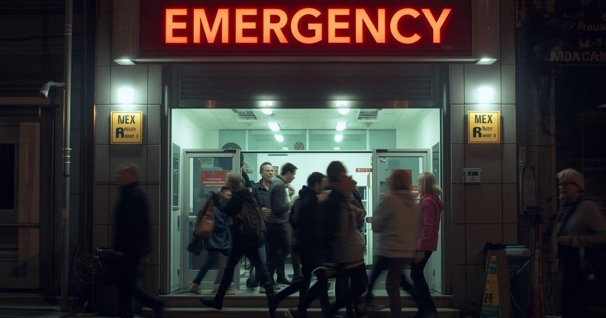 File image of a hospital emergency room entrance used to represent where a Pennsylvania man was treated after a pipe bomb explosion.