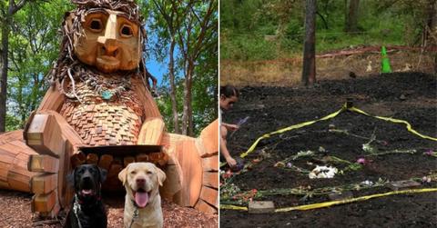 18-Foot Troll Sculpture Reduced to Ashes Overnight