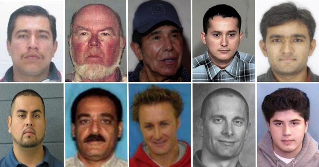 Here are the men on the FBI's "10 Most Wanted" list