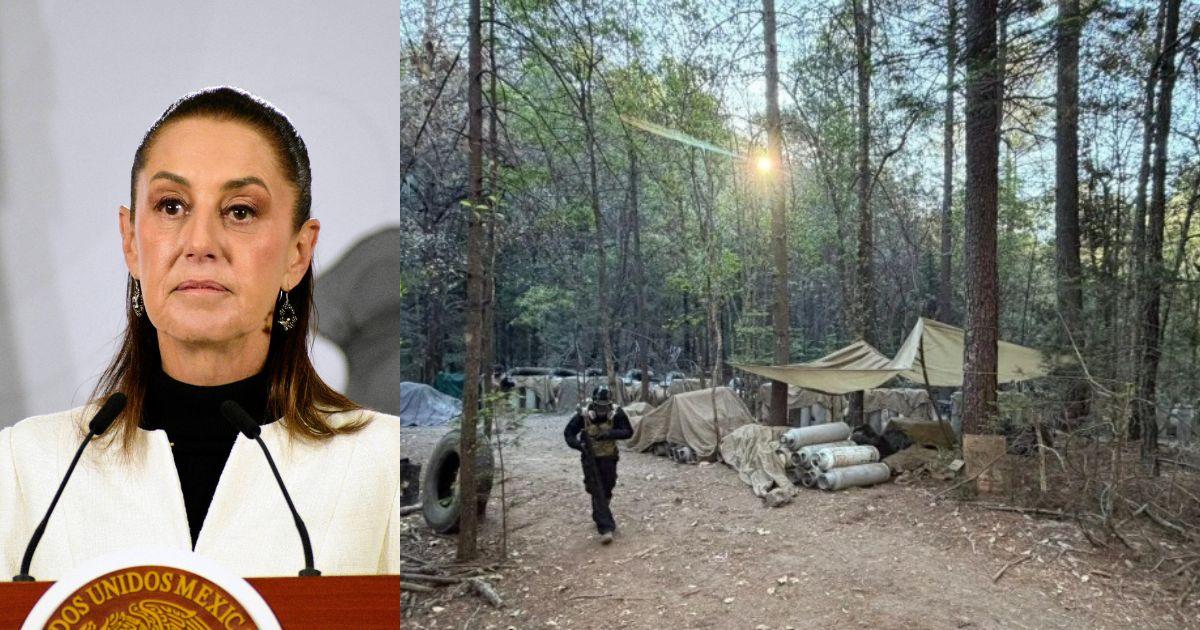 Mexican President Claudia Sheinbaum, A suspected methamphetamine processing lab in the northern Mexican state of Chihuahua.