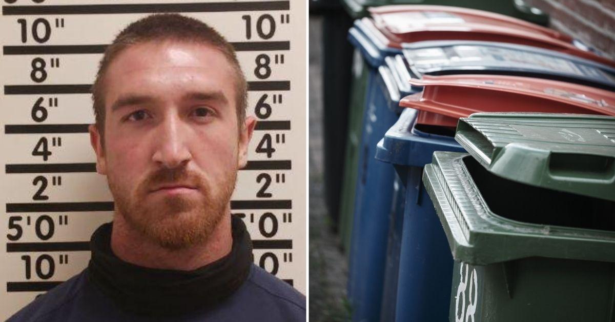 Bank robbery suspect drops out of ceiling and into recycling bin before  he's arrested, police say