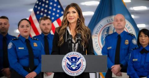 The United States Secretary of Homeland Security Kristi Noem.