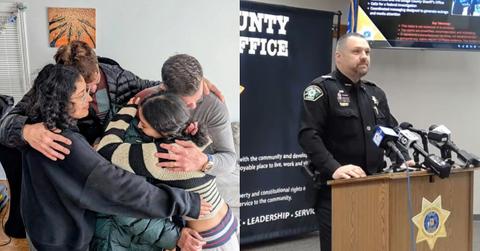 Sunny Naqvi with her family, Dodge County Sheriff Dale Schmidt