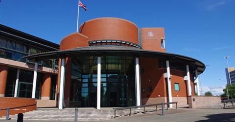 Exterior of Preston Crown Court building in Lancashire, UK.