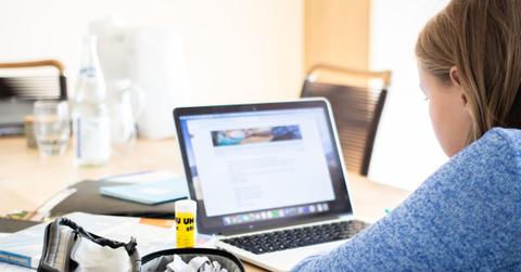 A representational image of a girl searching the web