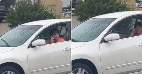 Viral Clip Shows Man Using Slurs at Driver Before Backtracking After Noticing Camera