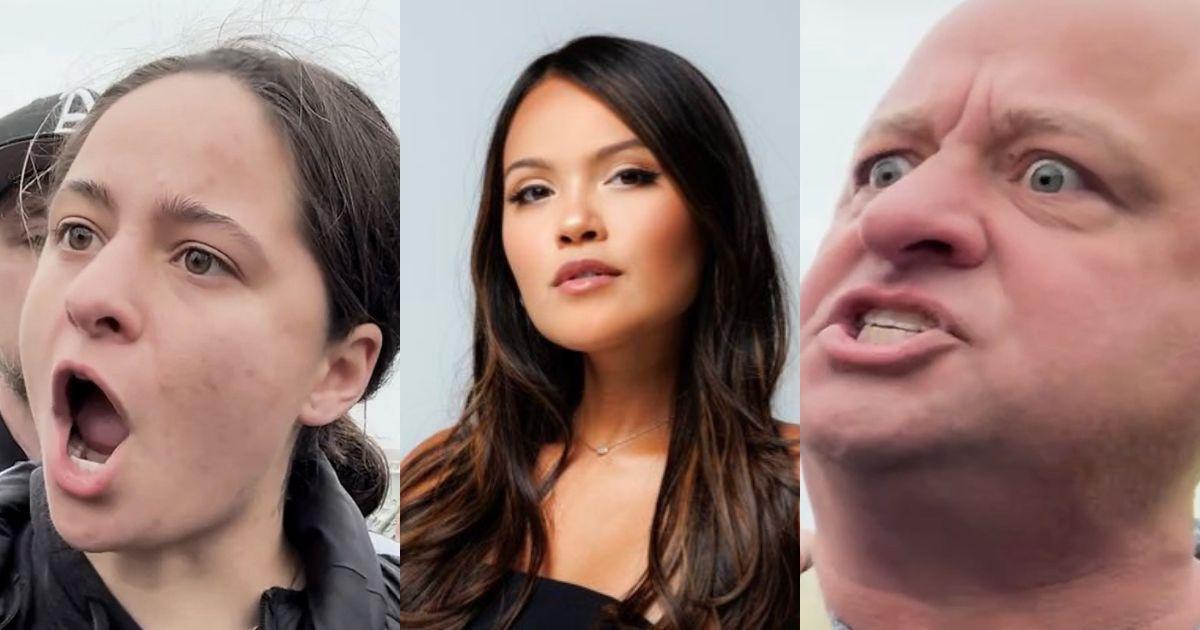 Turning Point USA reporter Savanah Hernandez is confronted by protesters while covering an anti-ICE demonstration in Minneapolis.