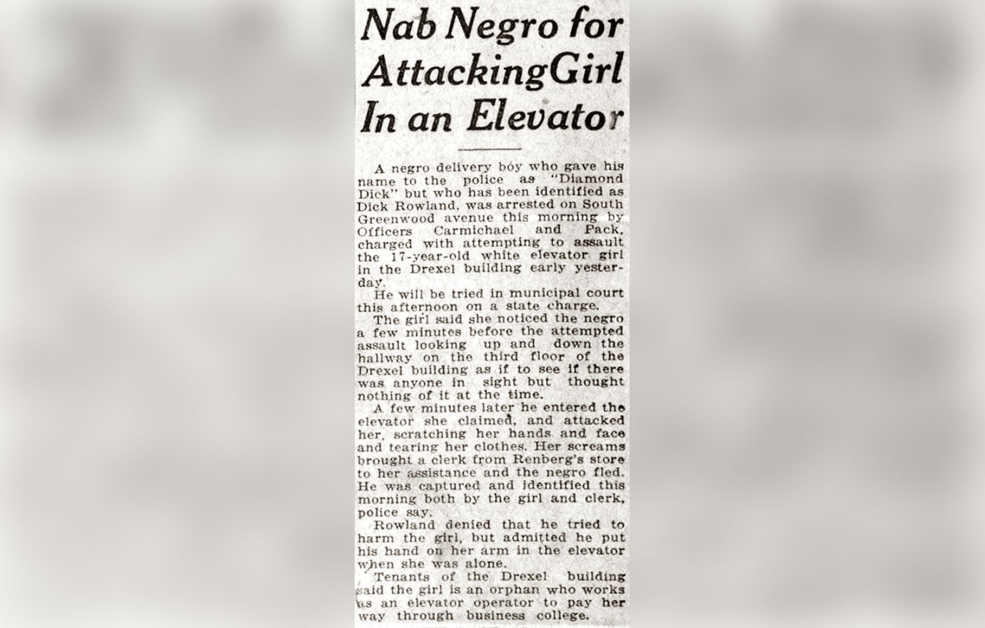 Dick Rolland and the Tulsa Race Riots